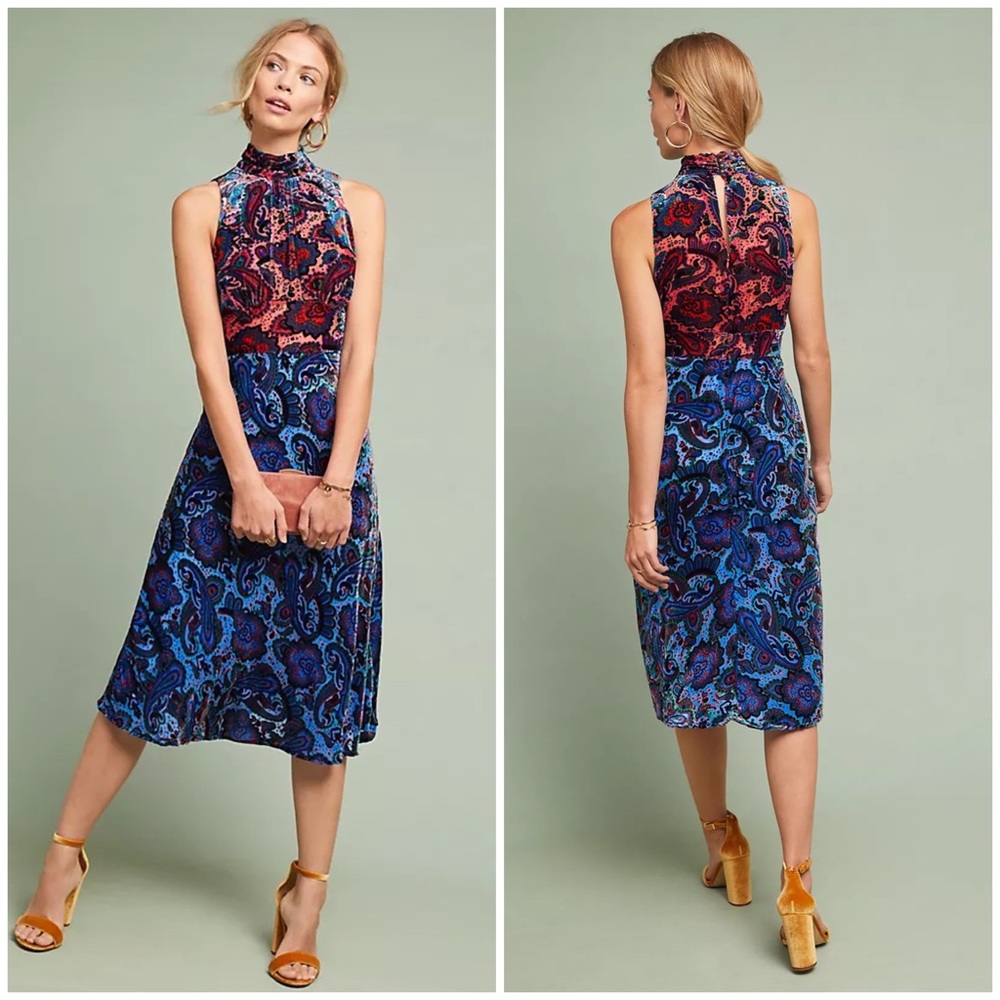 Moulinette Soeurs Anthropologie Velvet Midi Dress Rumie 6